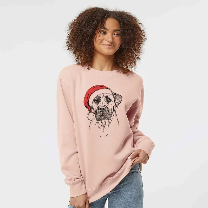 Santa Boris the Boerboel - Unisex Pigment Dyed Crew Sweatshirt