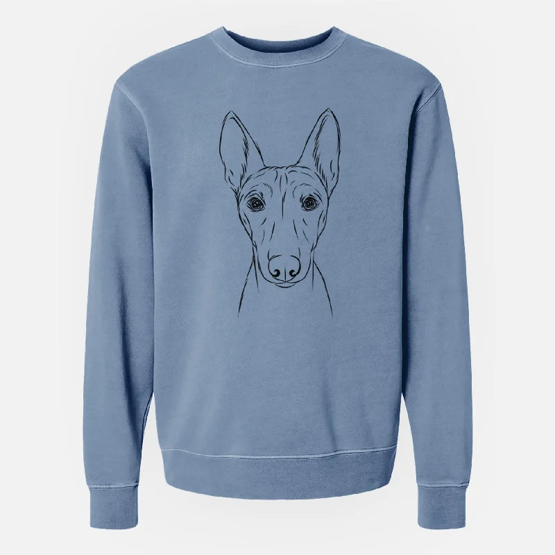 Bare Bonsai the Basenji - Unisex Pigment Dyed Crew Sweatshirt