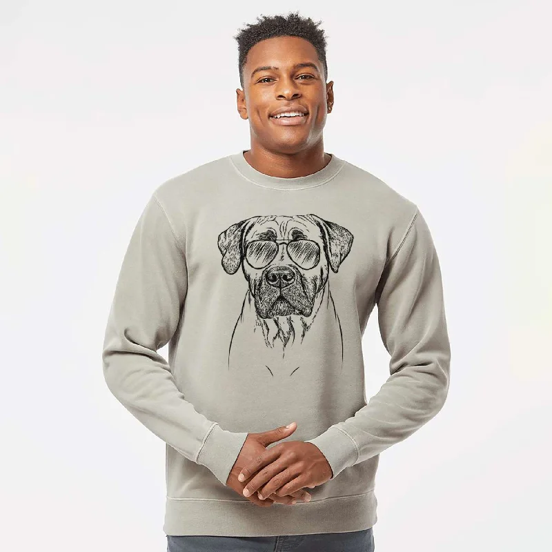 Aviator Boris the Boerboel - Unisex Pigment Dyed Crew Sweatshirt