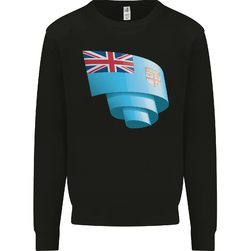 Curled Fiji Flag Fijian Day Football Mens Sweatshirt Jumper