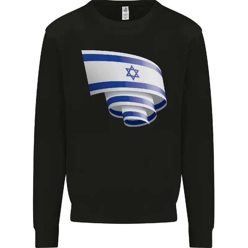 Curled Israel Flag Israeli Day Football Mens Sweatshirt Jumper