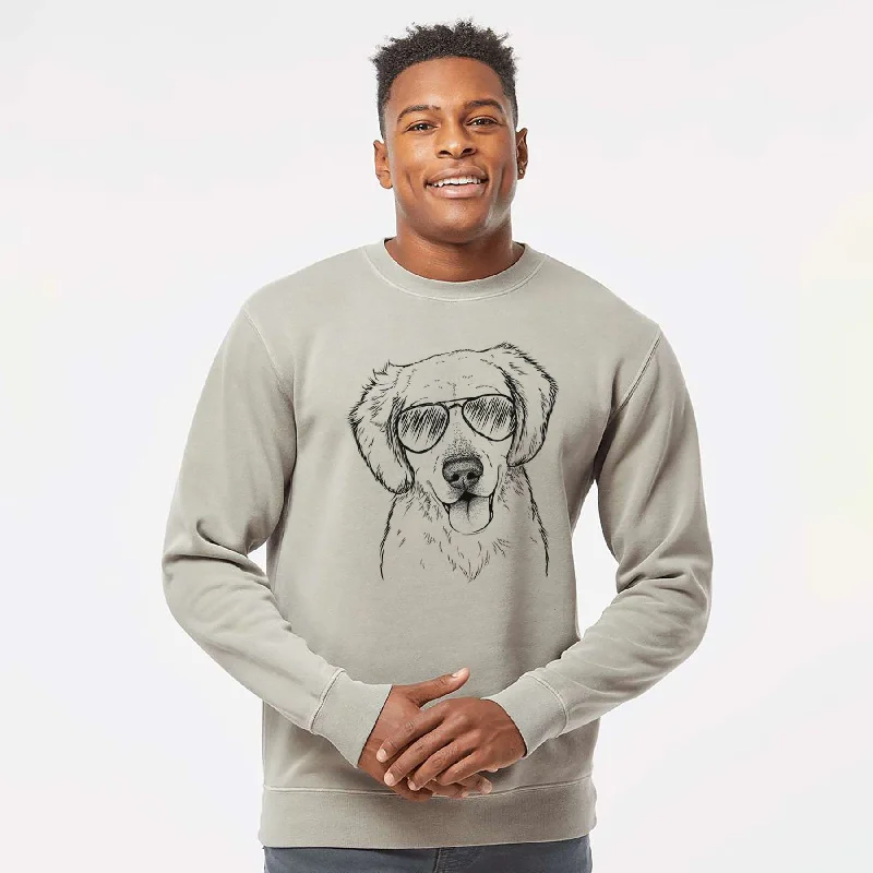 Aviator Bojo the Golden Retriever - Unisex Pigment Dyed Crew Sweatshirt