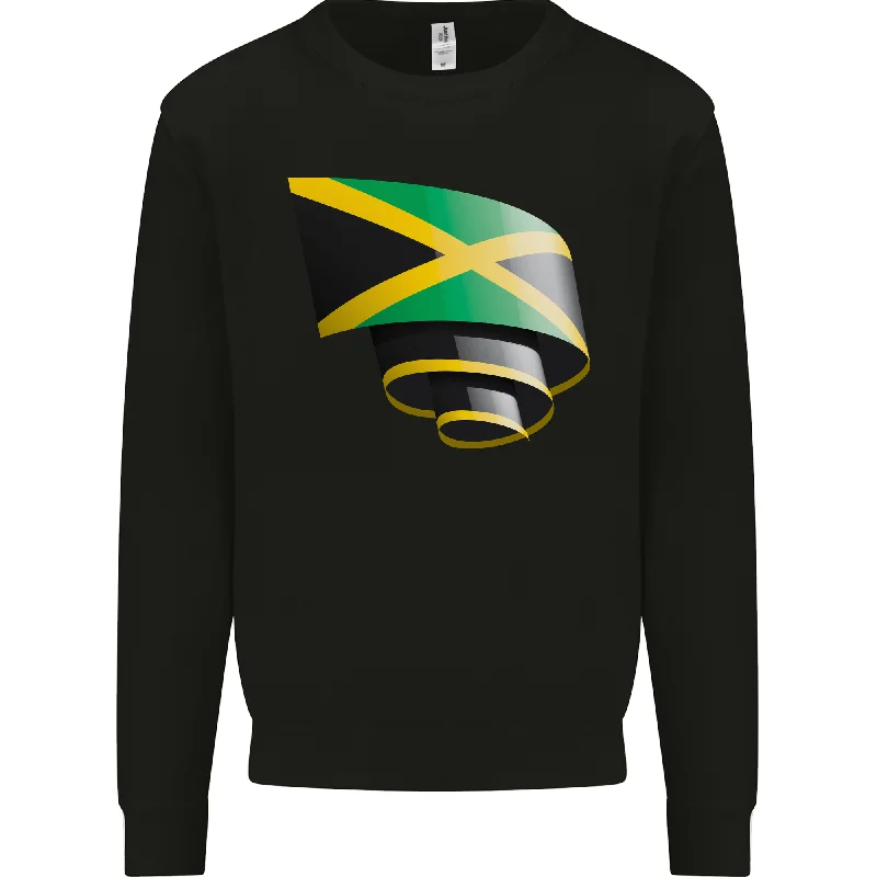 Curled Jamaican Flag Jamaica Day Football Mens Sweatshirt Jumper