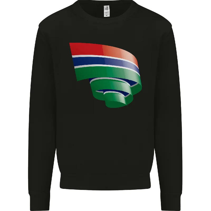 Curled Gambia Flag Gambian Day Football Mens Sweatshirt Jumper