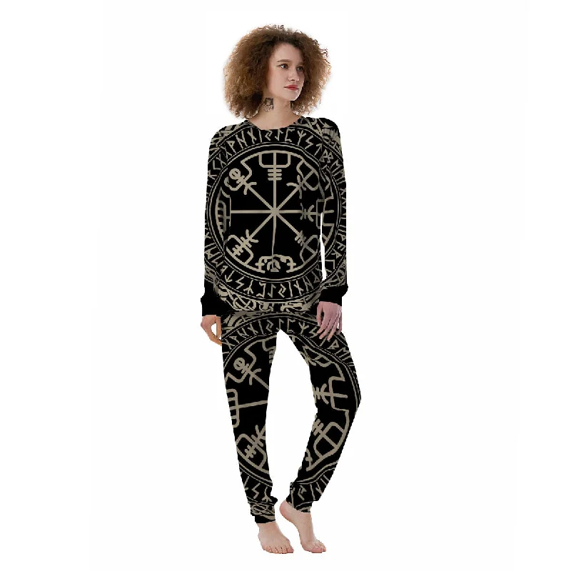 Viking Helm Of Terror Scandinavian Print Women's Pajamas