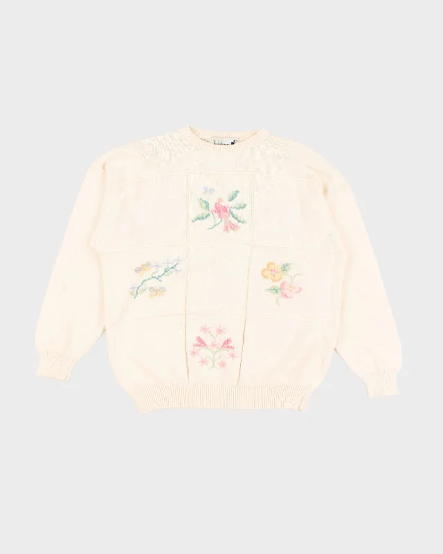 Vintage 90s Tulchan Floral Knit Jumper - L