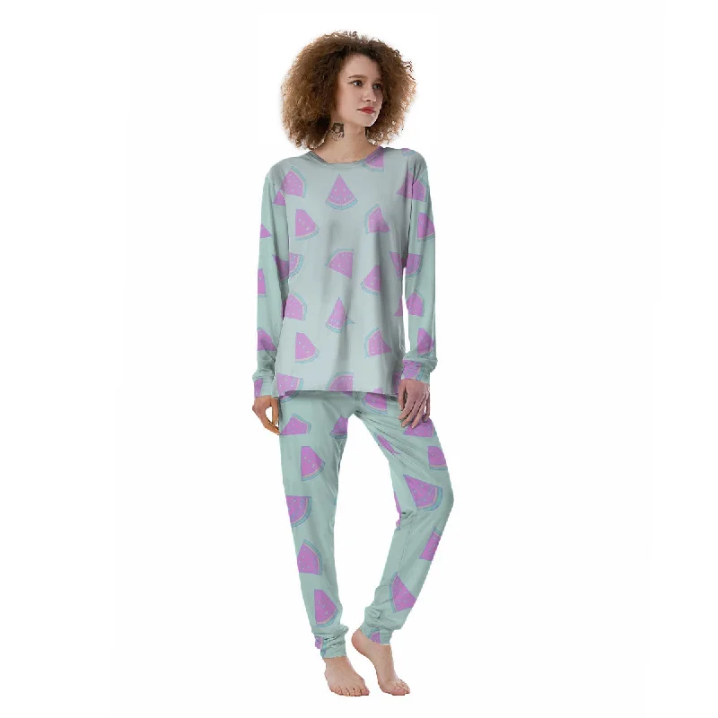 Watermelon Purple Tropical Print Pattern Women's Pajamas