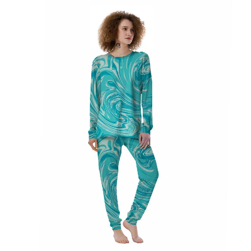 Wave Psychedelic Print Pattern Women's Pajamas