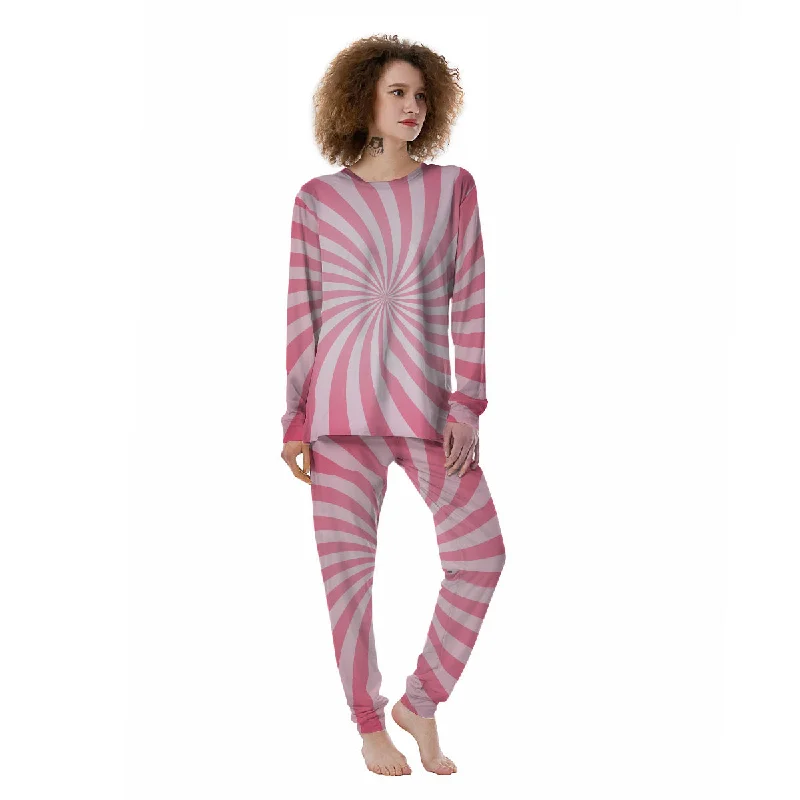 Whirlpool Spiral Pink Print Women's Pajamas