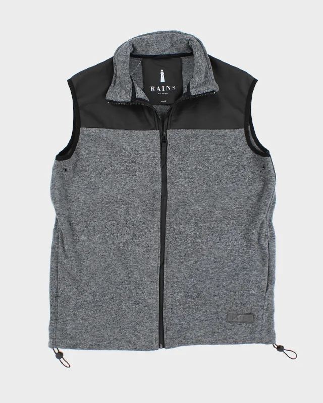 Women's Rains Grey Fleeced Vest Jacket - M