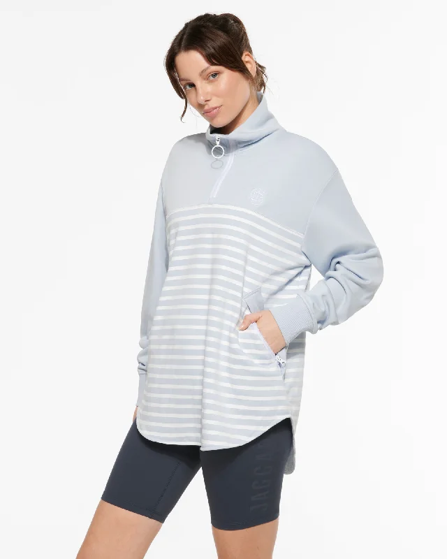 VOYAGE LONGLINE HALF-ZIP SWEATER ARCTIC ICE