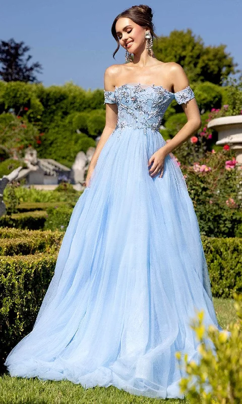 Portia and Scarlett PS25309 - Off-Shoulder Bead Embellished Ballgown