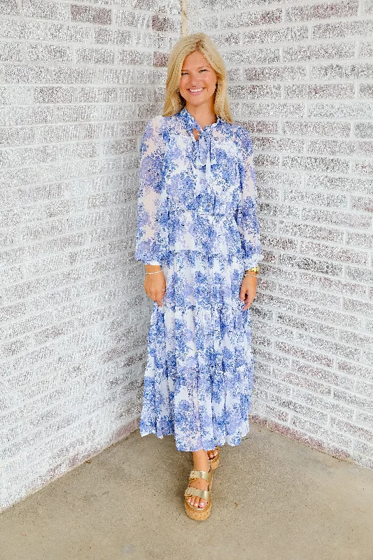 Countryside Charm Floral Print Tiered Maxi Dress