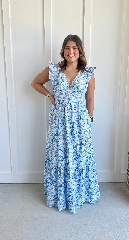 French Blue Maxi Dress