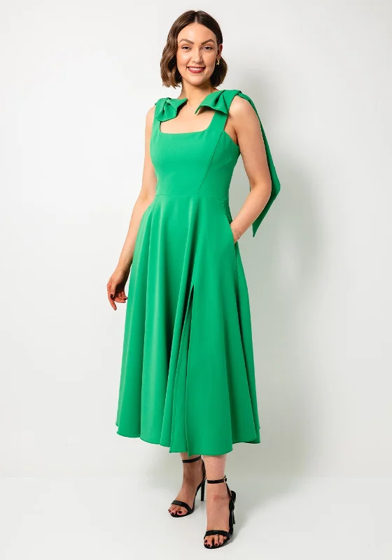 Kevan Jon Nancy Flare Long Dress, Emerald Green