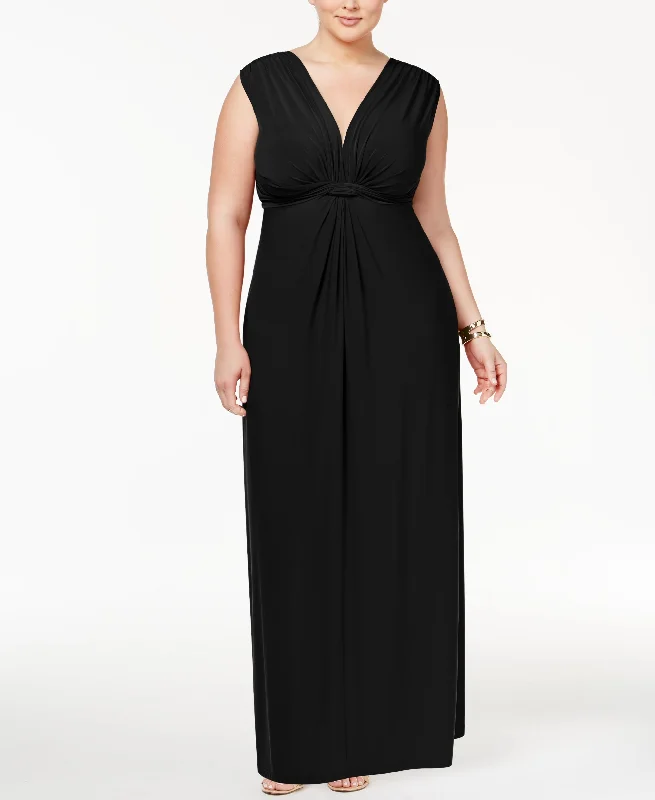 Trendy Plus Size Sleeveless Knotted Maxi Dress