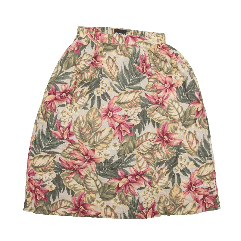 SAG HARBOUR Knee Length Flare Skirt Pink Floral Womens M