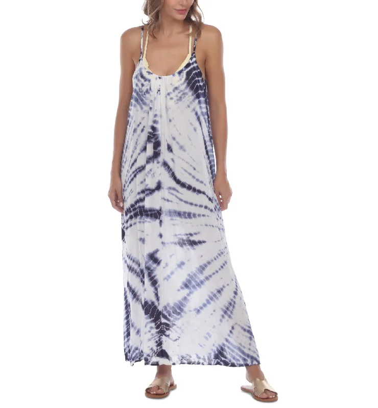 Tie-Dye Sleeveless Maxi Swim Cover-Up