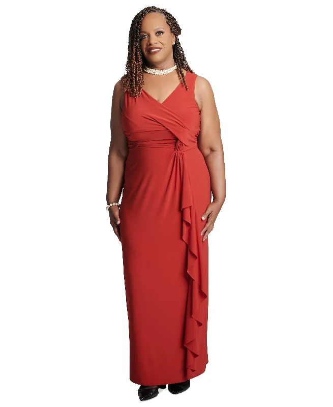 Women's Charlotte Ruffle-Front Sleeveless Maxi Dress