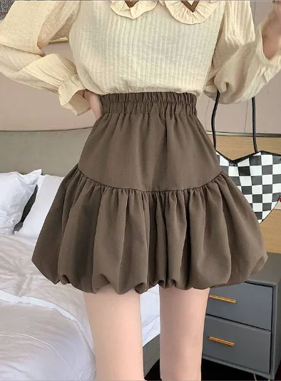 lovely summer women's retro pleated mini skirt