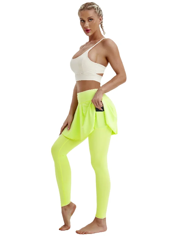 Athletic Tennis Golf Skort with Pocket Shorts neonyellow_Biking