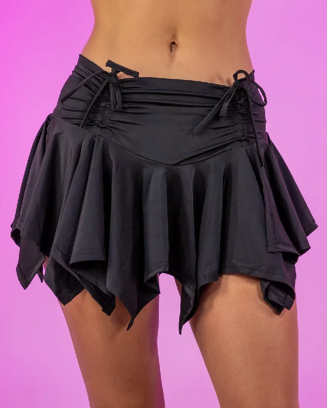 Black The Ruche Mini Skirt