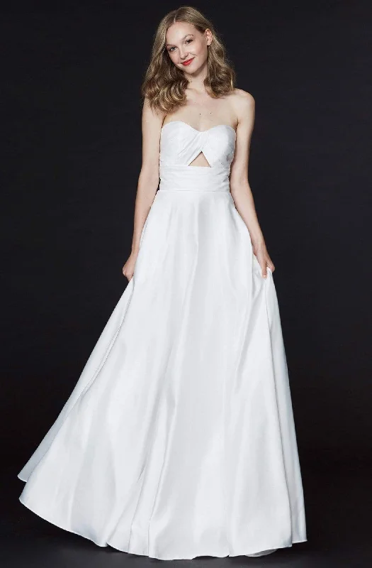 Angela & Alison - 91045 Strapless Sweetheart Keyhole Cutout Satin Gown