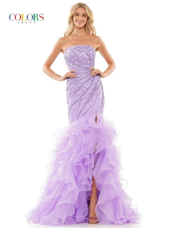 Colors Dress 2926 - Strapless Beaded Prom Gown