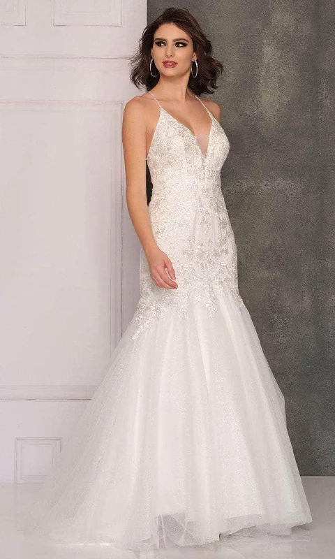 Dave & Johnny Bridal A10495 - Haltered Straps Bridal Gown