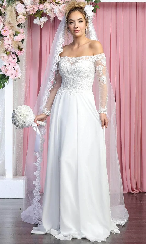 May Queen Bridal RQ7909 - Off Shoulder Soft Wedding Gown