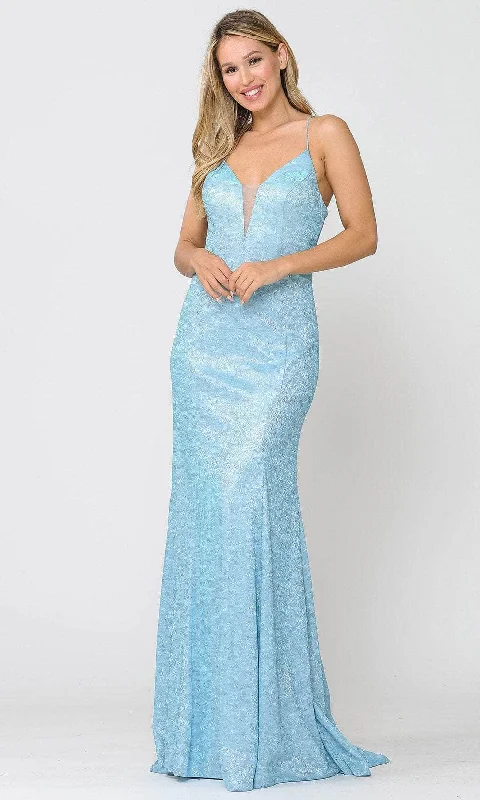 Poly USA 8668 - Sleeveless Deep V-Neckline Long Gown