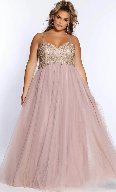 Sydney's Closet SC7309 - Embroidered Sleeveless Prom Gown