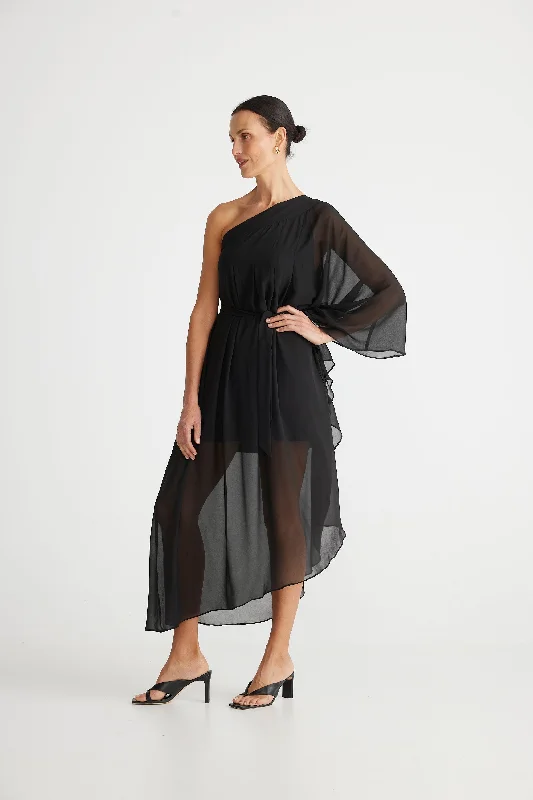 Brave+True Delilah Dress Black Georgette