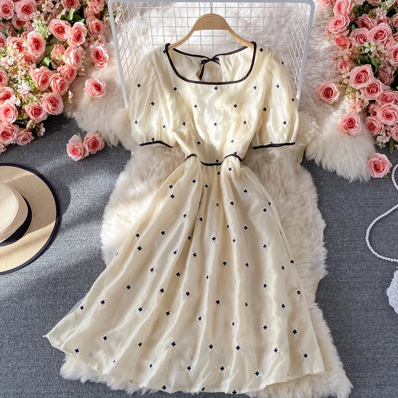 Cute A line flower applique dress fashion dress  523