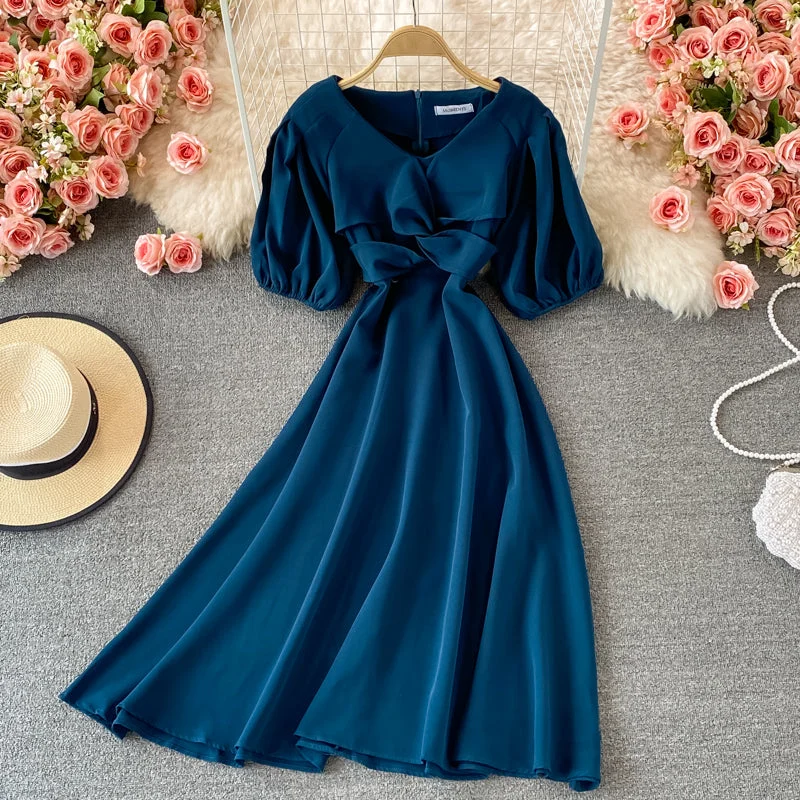 Cute round neck A line dress fashion dress  505