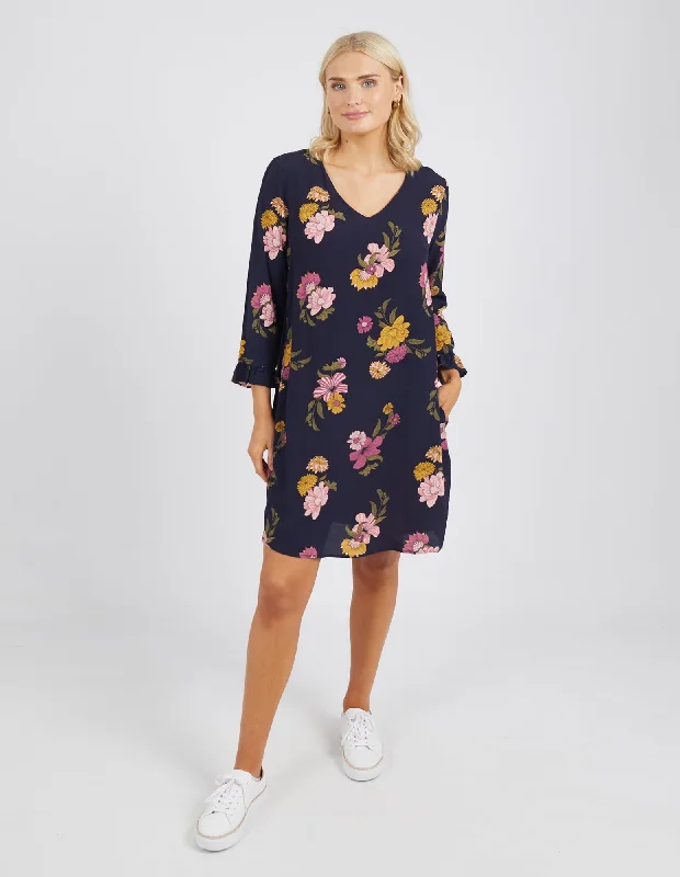 Elm Sweet Pea Shift Dress Navy Floral