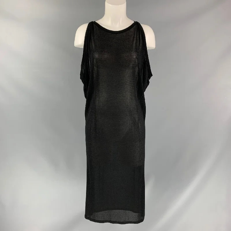 GIAMBATTISTA VALLI See Through Size S Black Viscose Blend Dress