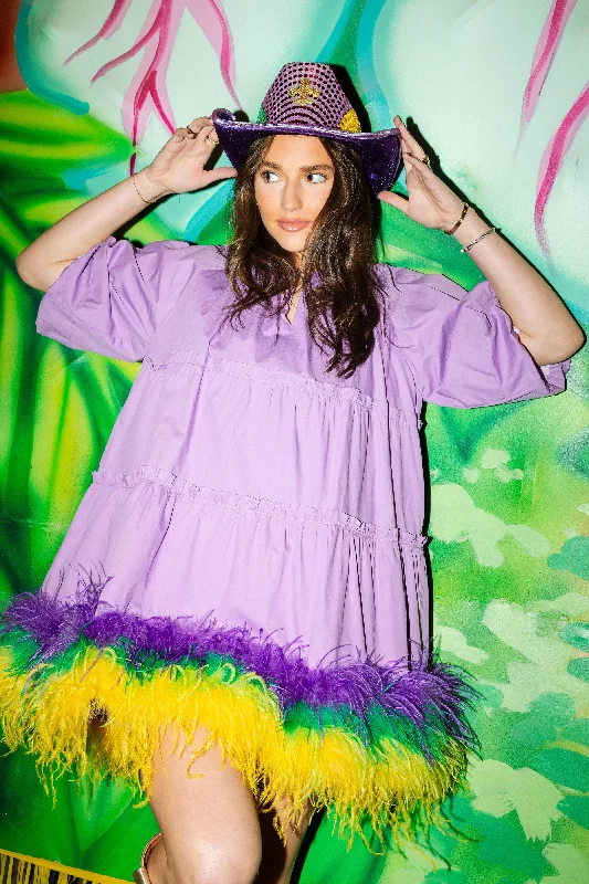 Lavender Feather Bottom Dress