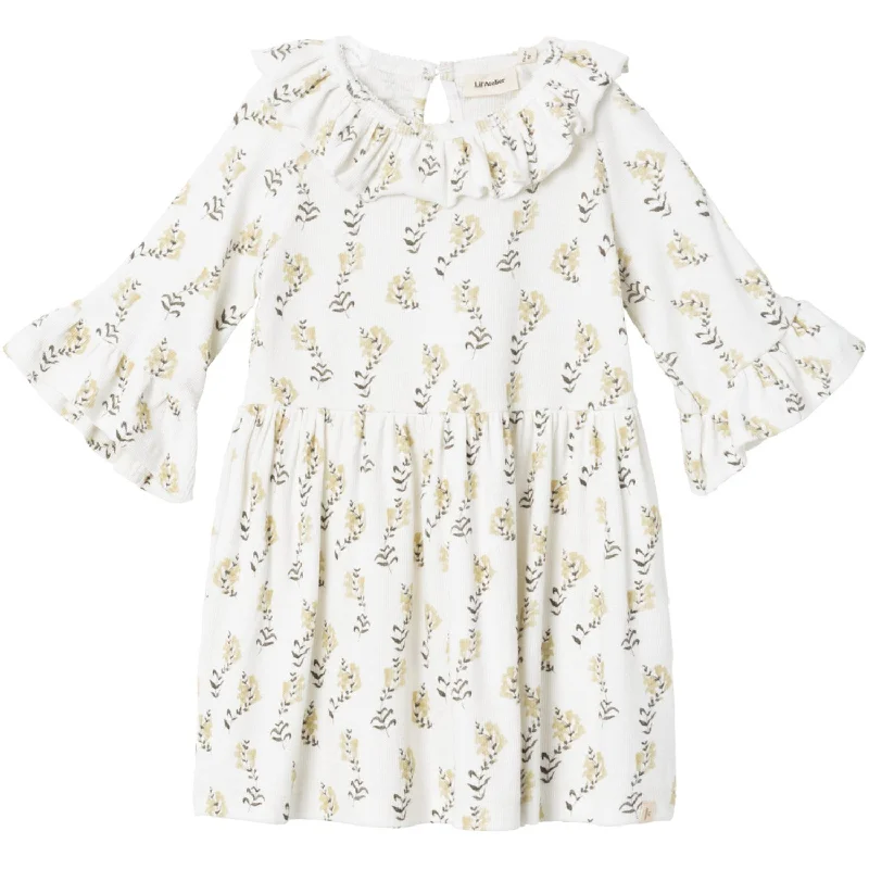 Lil'Atelier Coconut Milk Yellow Flower Gavo 3/4 Loose Dress