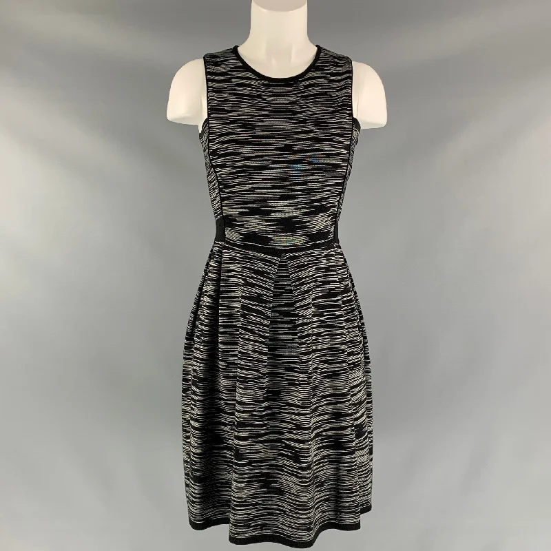 M MISSONI Black  Knitted Size 4 White Dress