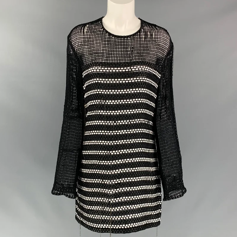 MAGDA BUTRYM Size S Black &  White Cotton Knit Dress