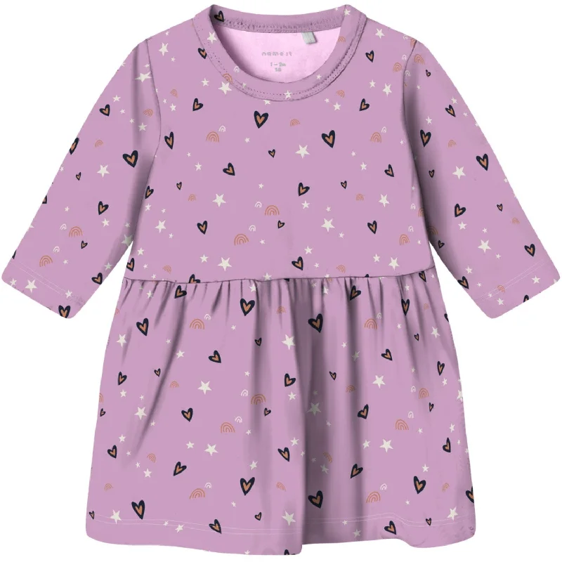 Name It Pastel Lavender Hearts Vandora Dress