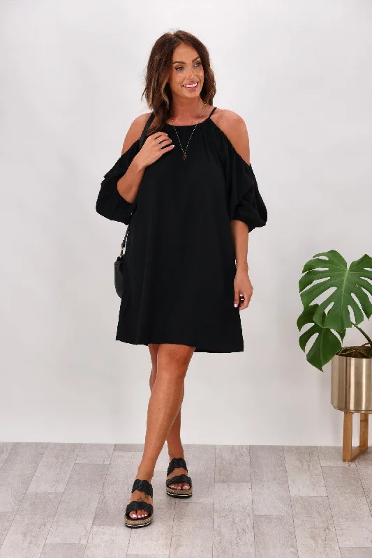 Shine On Label Tipene Linen Dress Black