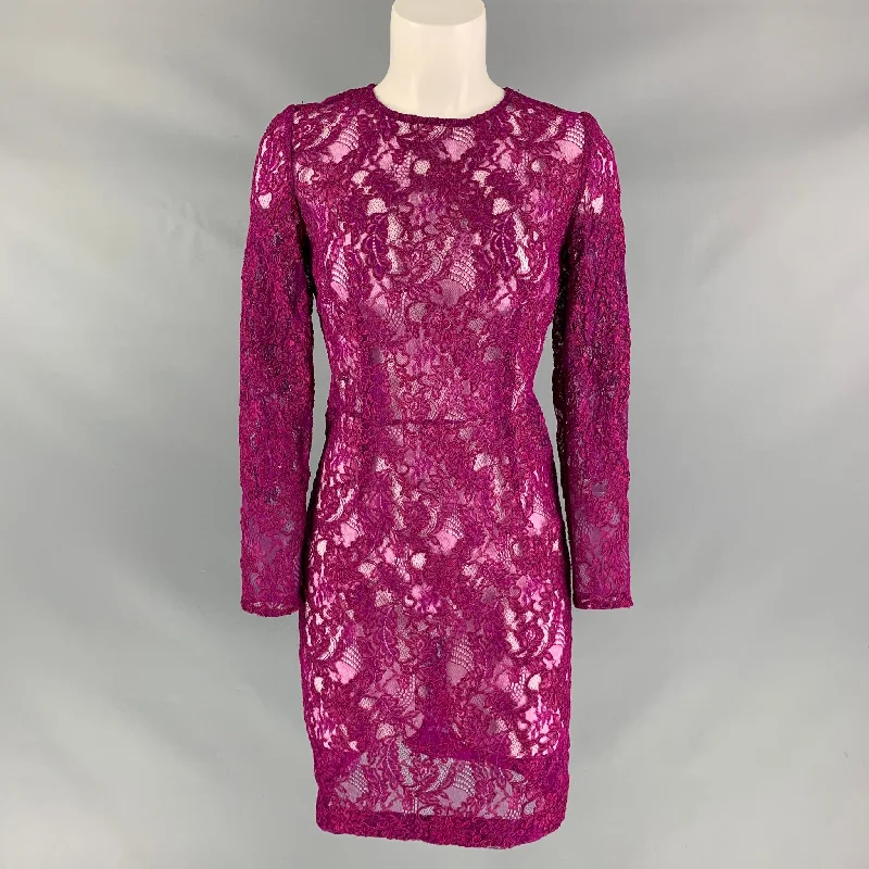 SONIA RYKIEL Size 2 Purple See Through Dress