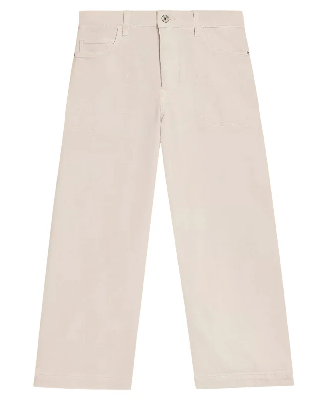 Tia Wide Leg Crop Jean - Natural White