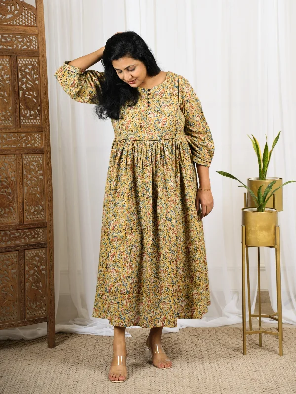 Vandini Kalamkari Cotton Yoke Dress