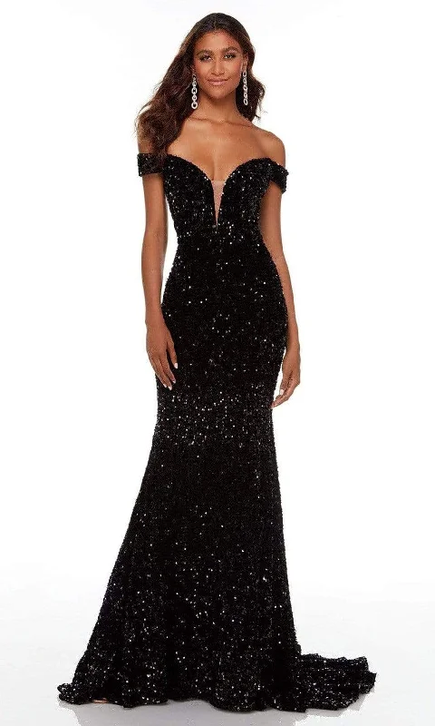 Alyce Paris 61187 - Off Shoulder Sequin Evening Gown