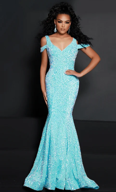 Johnathan Kayne 2678 -Sequined V-Neck Evening Gown