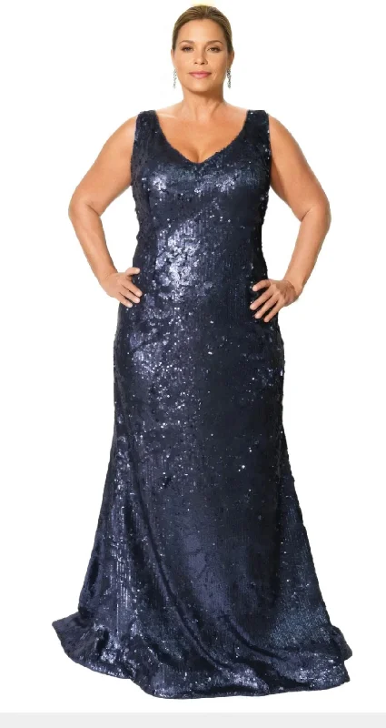 Other V-Neck Sequin Gown