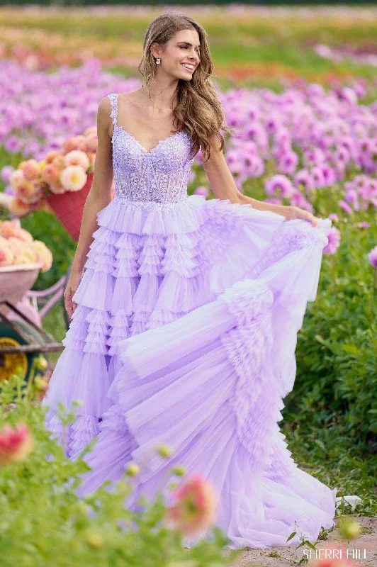 Sherri Hill 56019 - Tulle Ruffle Ballgown